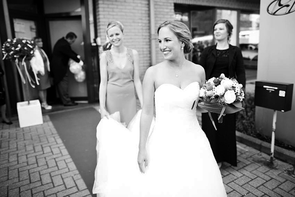 beautiful bride smiling