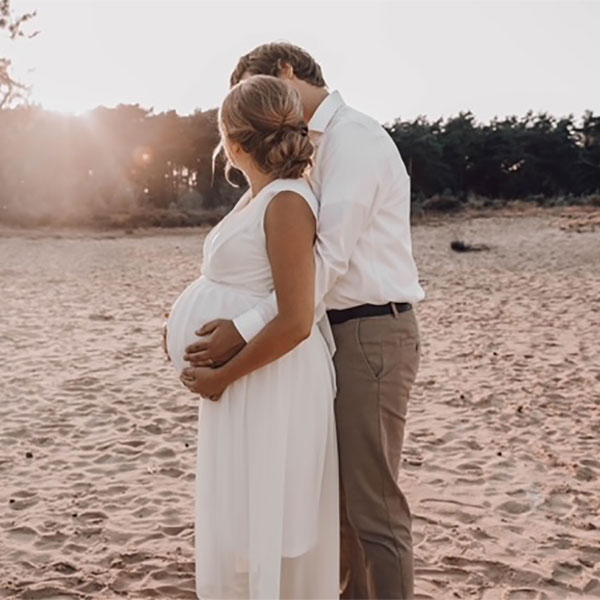 mom admiring baby bump